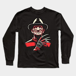 Freddy Krueger Profile - A Nightmare on Elm Street Long Sleeve T-Shirt